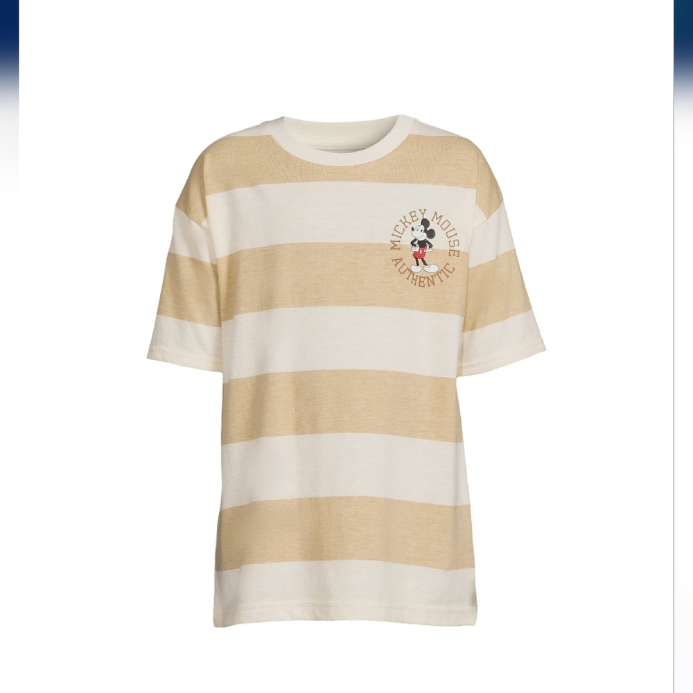 Mickey Mouse Boys Short Sleeve Striped Graphic T-Shirt